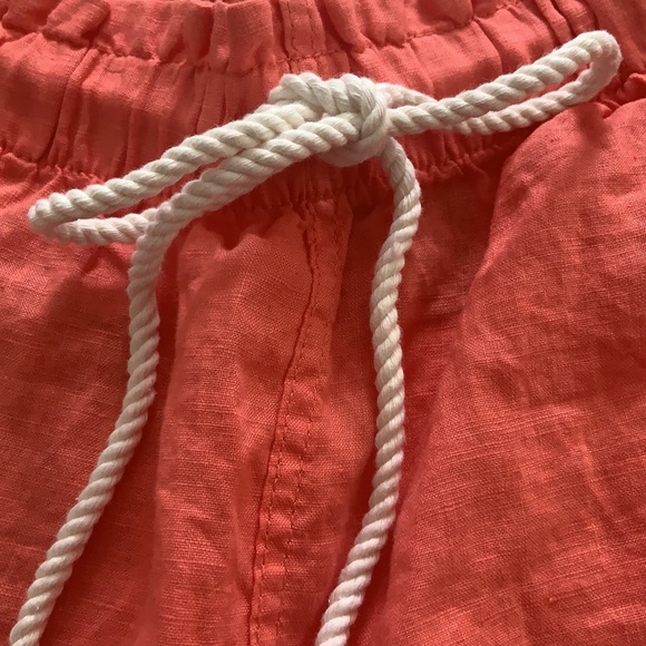 H&M Coral Pull On Drawstring Linen Shorts Size M BNWT - Picture 2 of 4